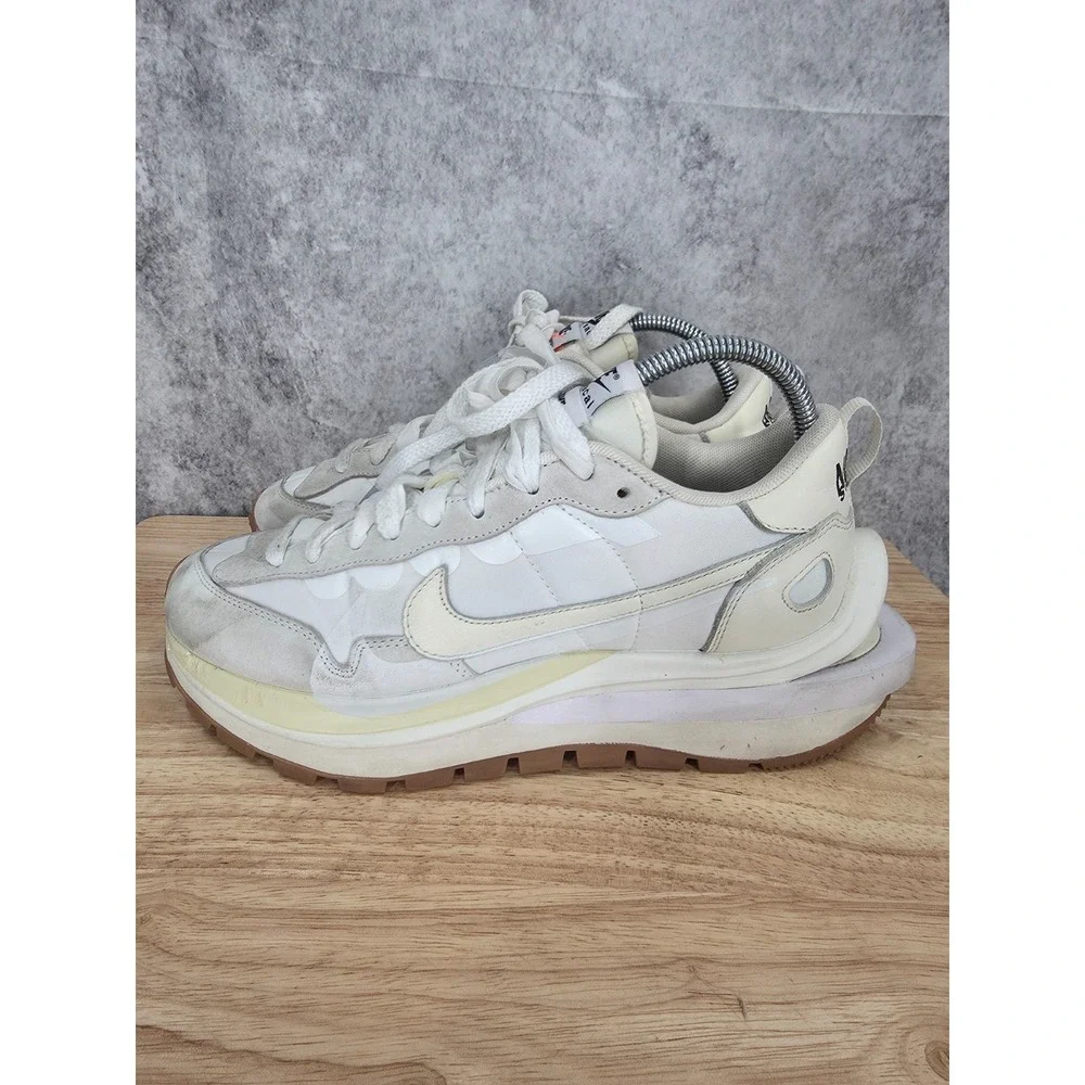Nike x Sacai VaporWaffle Sneakers Mens 8 White Sail Gum Leather Shoes DD1875-100